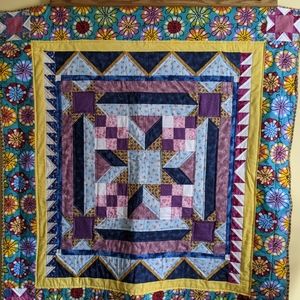 Medallion Style Quilted Wall Hanging 50"x 55 1/2", Made in the USA- SALE